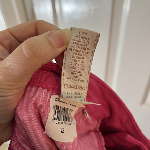 Jen7 by 7 for all mankind sz 12 Hot Pink Cropped Skinny Jeans Denim POSH49 - Picture 5 of 14